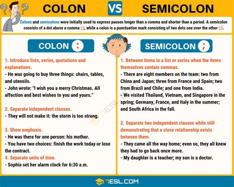 When To Use Colon Vs Semicolon Examples