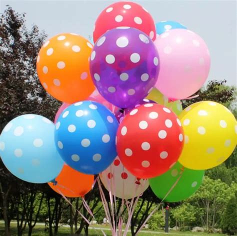 12 inch Birthday Decoration Home Decor Latex Polka Dot Balloon for Party Wedding Randomly Color ...