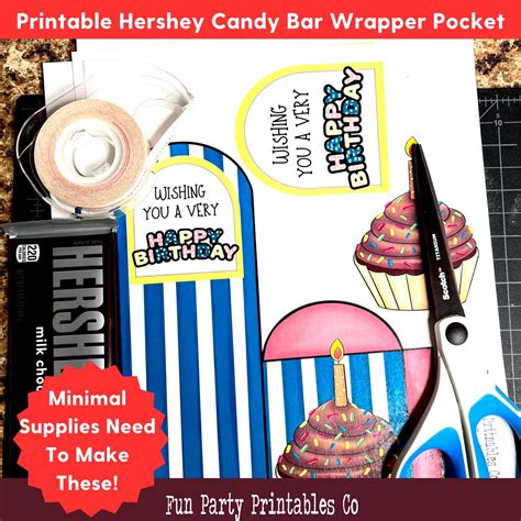 Printable Birthday Candy Bar Wrapper, Happy Birthday Printable, DIY Candy Bar Gift Wrapping ...