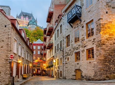 Little Street of Rue Du Petit-Champlain in Old Quebec City, Quebec ...