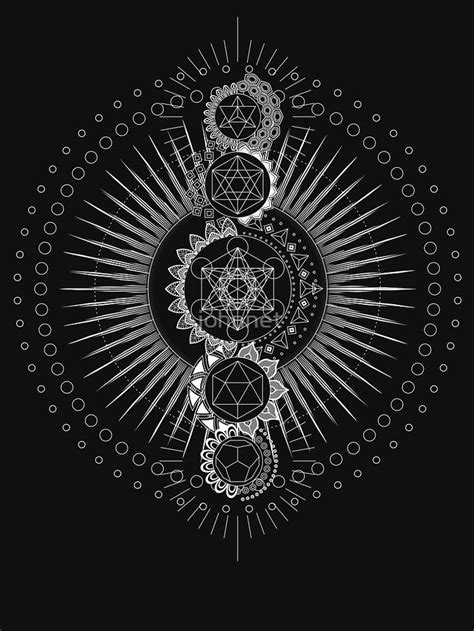 "Sacred Geometry Metatron's Cube White Transcendence" Essential T-Shirt ...