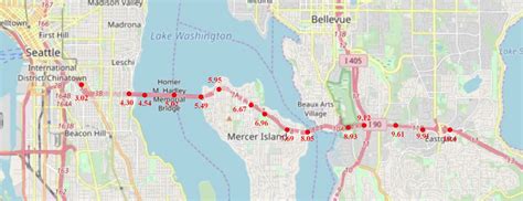 Observation location on I90 interstate highways in Seattle, USA ...