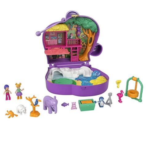 Polly Pocket Elephant Adventure Compact, Animal Theme with Micro Polly & Bella Dolls - Walmart ...