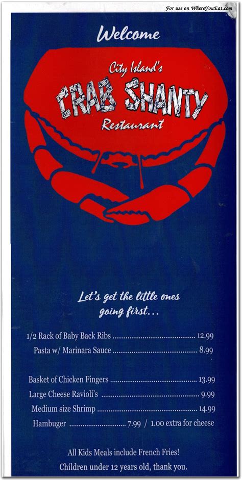 The Original Crab Shanty Restaurant in The Bronx / Menus & Photos