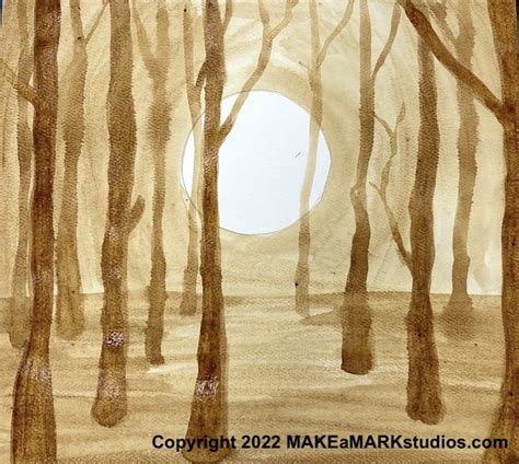 How to create a landscape painting with coffee » Make a Mark Studios