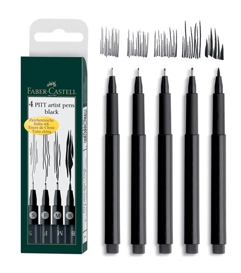 Faber Castell PITT Artist Pens Black 4pk | JOANN