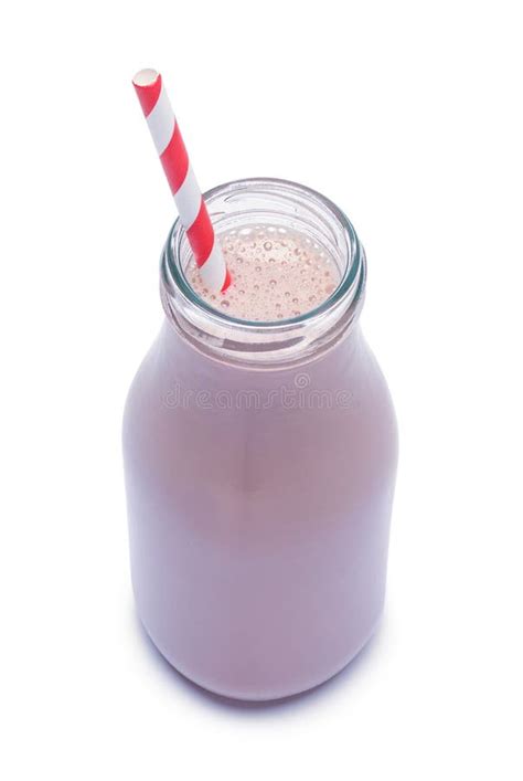 Chocolate Milk with Straw stock image. Image of view - 249967997