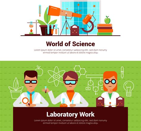 Science And Laboratory Work Banners 477294 Vector Art at Vecteezy