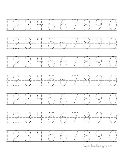 Tracing Numbers Worksheets