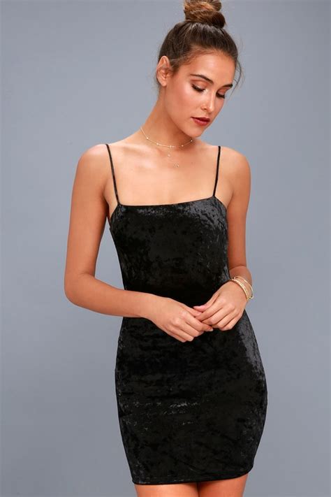 Sexy Black Velvet Dress - Velvet Bodycon Dress - LBD - Lulus