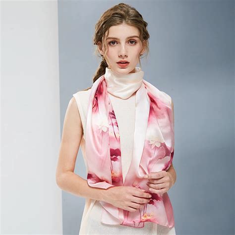 100% Real Silk Scarf Women 2019 Luxury Silk Shawls and Wraps for Ladies ...