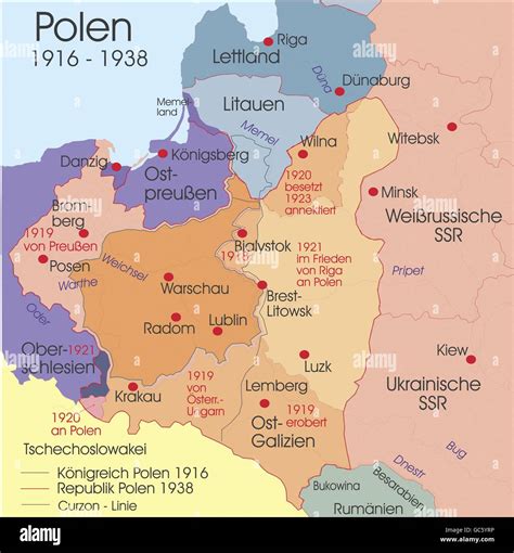 Cartografia, mappe storiche, tempi moderni, Polonia, 1916 - 1938 ...