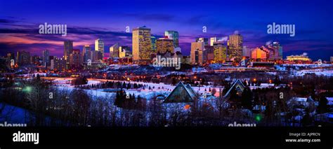 Edmonton winter skyline Stock Photo - Alamy