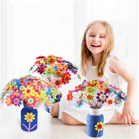 Flower Crafts Kit for Kids Age 4 to 12 - Fun DIY Craft Kit for Girls ...