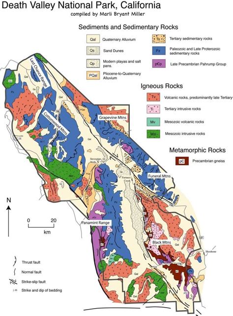 Geologic Map of Death Valley National Park, California compiled by... | Download Scientific Diagram