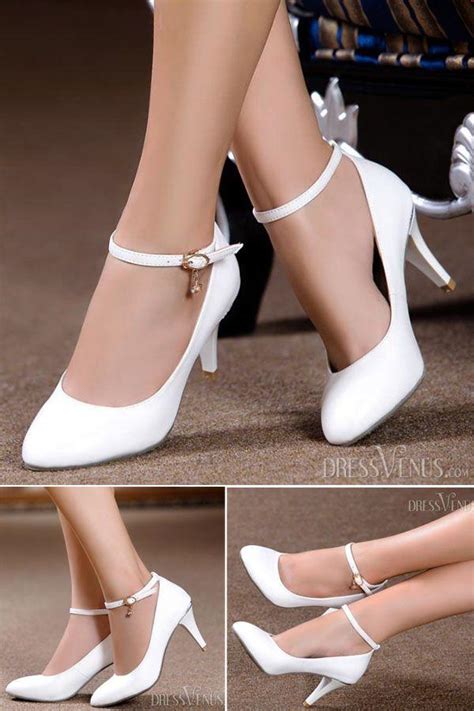 Simple 2014 New Arrive Pointed-End White High Heels Wedding Shoes ...