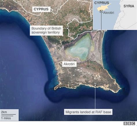 Migrant crisis: Boats land at UK base RAF Akrotiri in Cyprus - BBC News