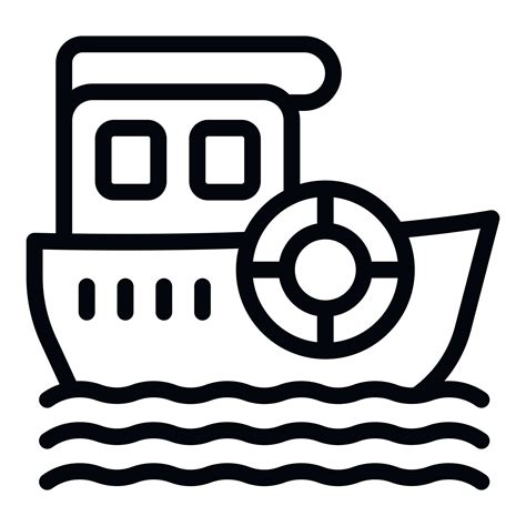 Coast guard ship icon outline vector. Water transport 19939489 Vector ...