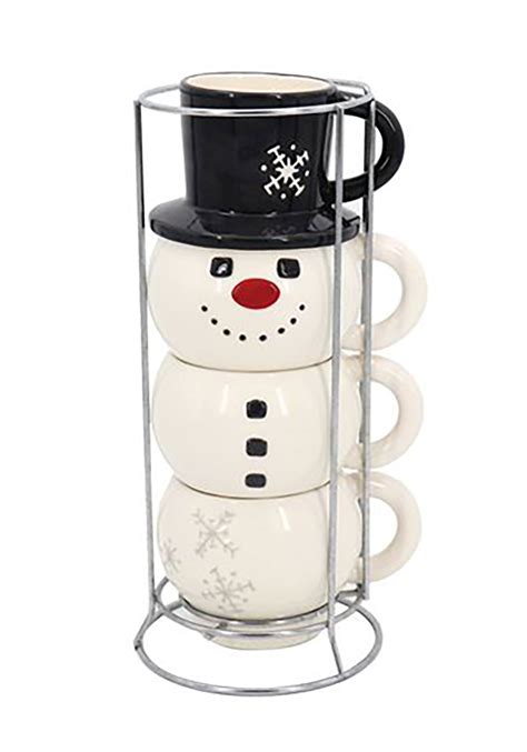DEI Snowman Stacking Mug Set - Walmart.com - Walmart.com