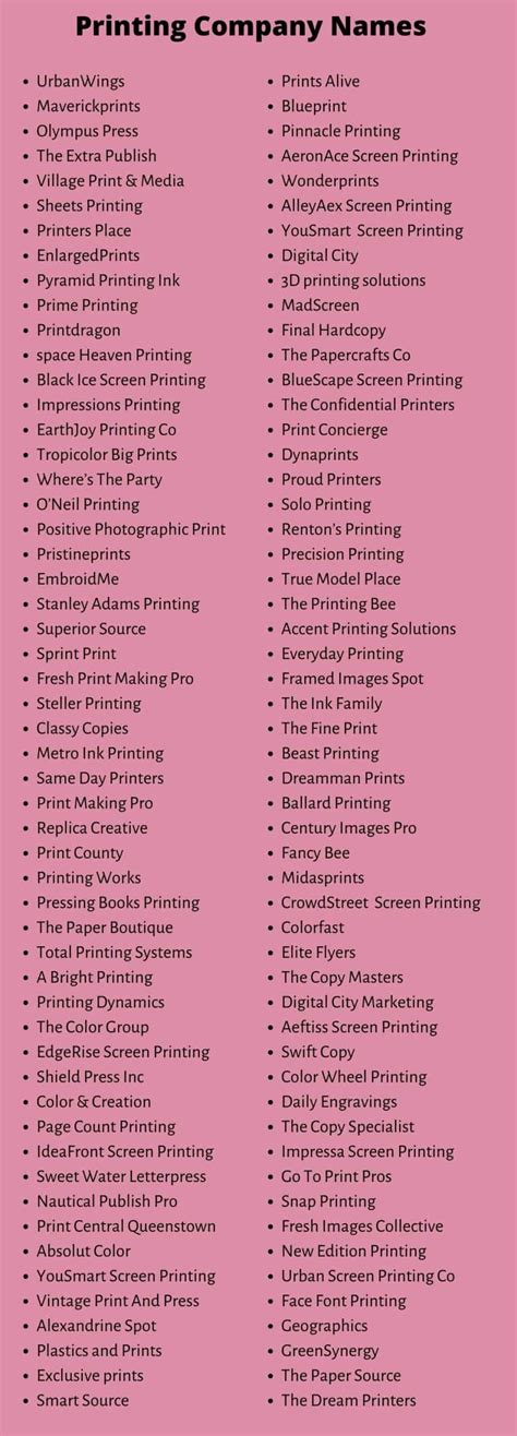 500+ Catchy Printing Company Name Ideas and Suggestions