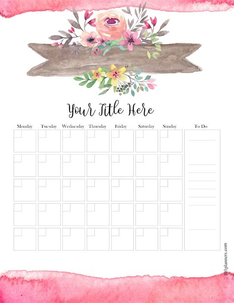 free blank calendar templates word excel pdf for any month - printable blank calendar templates ...