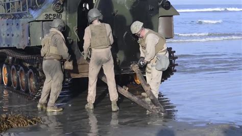 Us Marine Conducts Amphibious Landing During | Editorial Video ...