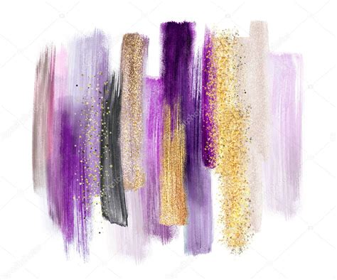 Abstract watercolor brush strokes isolated on white background, paint ...