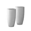 KANTE 2-Pack 13.39-in W x 23.62-in H White Concrete Contemporary/Modern Indoor/Outdoor Planter ...