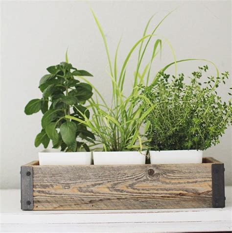 Reclaimed Wood Herb Planter Box With Metal Brackets #2968437 - Weddbook