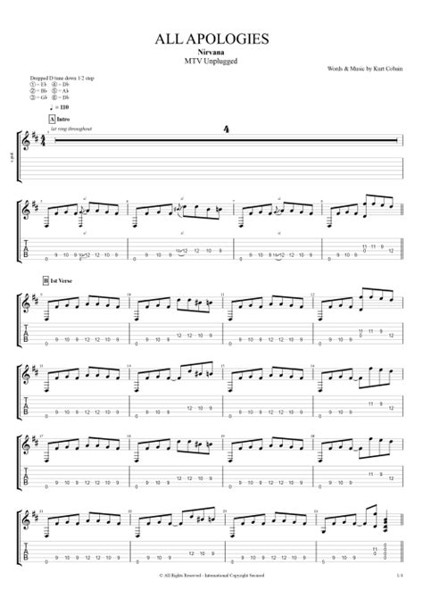 All Apologies Tab by Nirvana (Guitar Pro) - Full Score | mySongBook