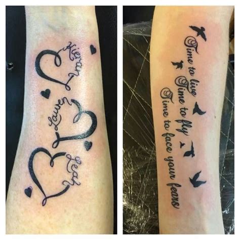 Love the hearts with the names! | Heart tattoos with names, Love tattoos with names, Love heart ...