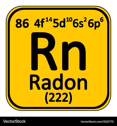 Periodic table element radon icon Royalty Free Vector Image