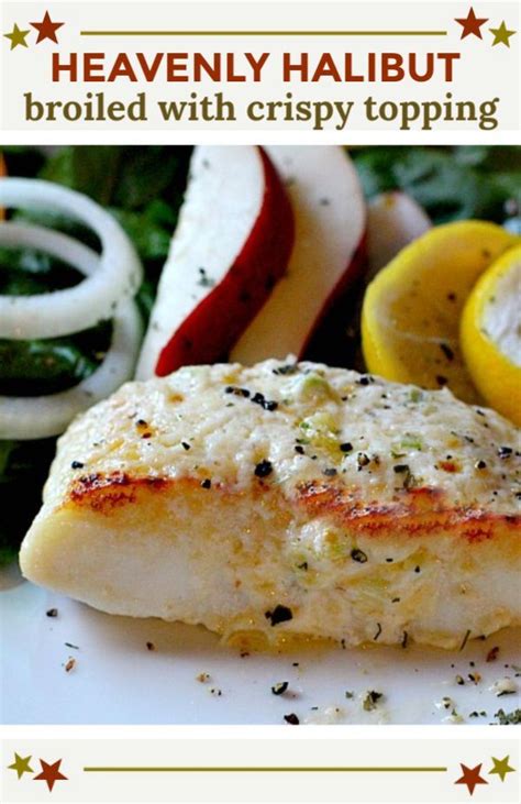 Heavenly Halibut is a broiled halibut fillet recipe crusted with a rich mayo, Parmesan topping ...