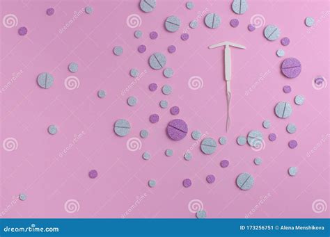 Concept Hormonal Contraception - Pills and IUD, Copyspace Stock Image - Image of pill, female ...