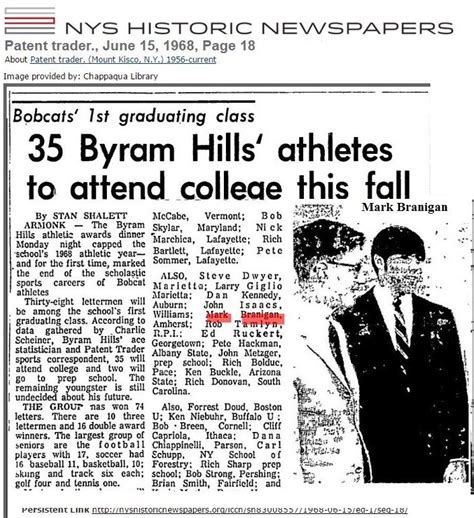 1968 it was the 1st graduation ceremony at Byram Hills High School ...