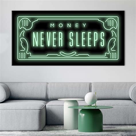 Money Wall Art - Money Never Sleeps | Canvas4Walls – C4