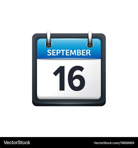 September 16 calendar icon Royalty Free Vector Image