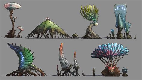 ArtStation - Plant Concepts, Tyson Roberts | Alien plants, Environment concept art, Alien ...