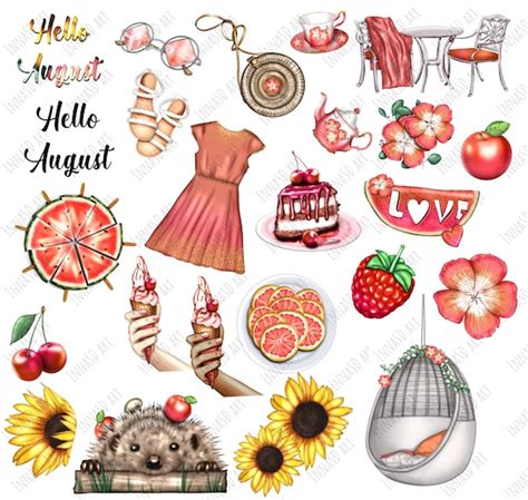 August Summer Clipart