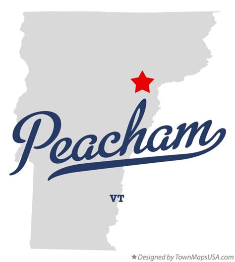 Map of Peacham, VT, Vermont