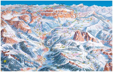 S Cristina Piste Map | Ski Area Map Sella Ronda - Mychaletfinder