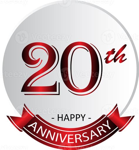 20th anniversary celebration label 13812431 PNG