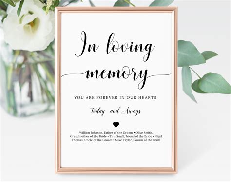 Printable In Loving Memory Template In Memory of Digital | Etsy