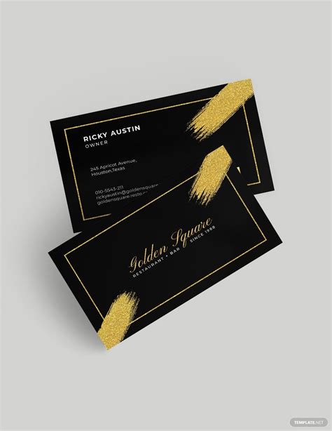 Gold And Black Business Card Template in Word, Pages, Illustrator, PSD, Publisher, Google Docs ...