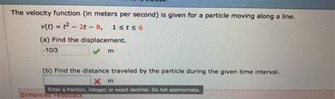 Solved The velocity function (in meters per second) is given | Chegg.com