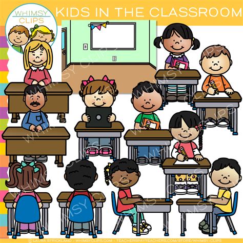 Kids in the Classroom Clip Art , Images & Illustrations | Whimsy Clips