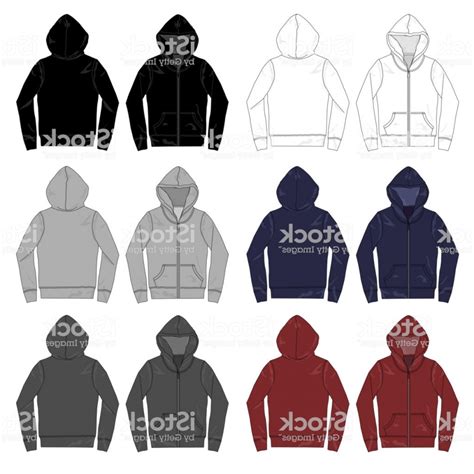 Blank Full Zip Hoodie Template