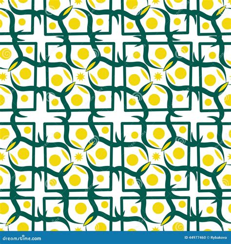 Seamless Pattern with Yellow Circle Stock Illustration - Illustration ...