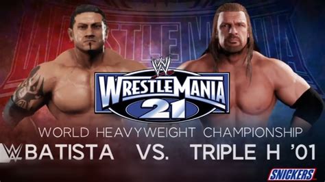 WWE 2k18 - Wrestlemania 21 - Batista vs Triple H (WHC match) - YouTube