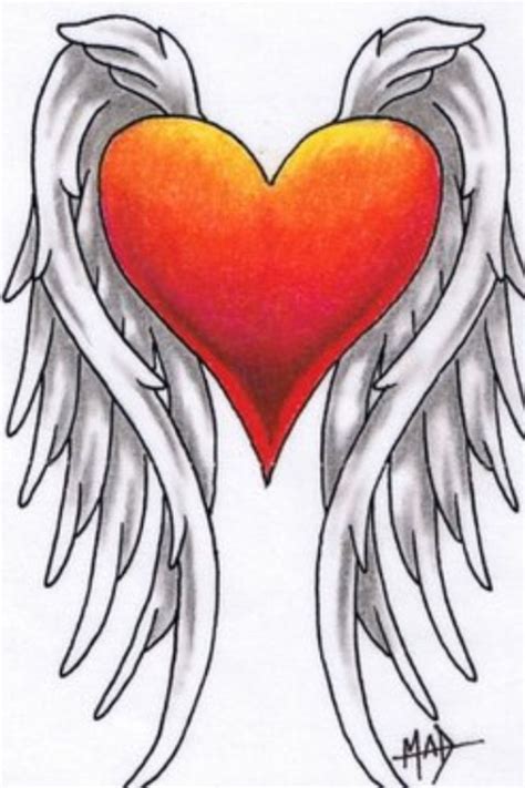 Heart With Wings Drawing at PaintingValley.com | Explore collection of Heart With Wings Drawing